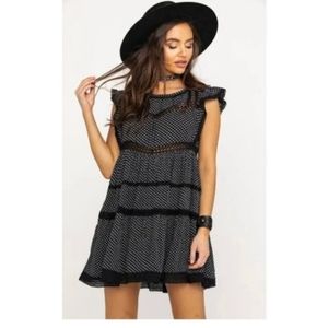 Free People Floral Mini Cap Sleeve Prairie Dress Size XS